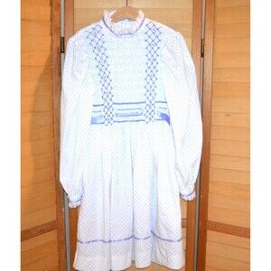 Polly Flinders Smocked Ruffles and Polka Dots Dress Vintage